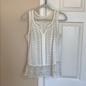 Anthropologie white sleeveless top